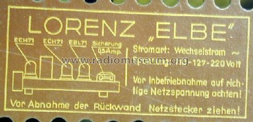 Elbe W ; Lorenz; Berlin, (ID = 893044) Radio