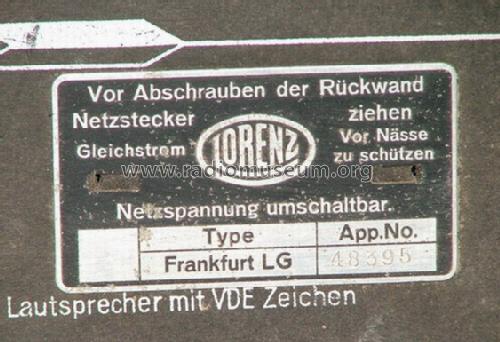 Frankfurt LG; Lorenz; Berlin, (ID = 92533) Radio