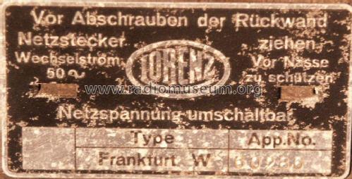 Frankfurt W; Lorenz; Berlin, (ID = 2026101) Radio