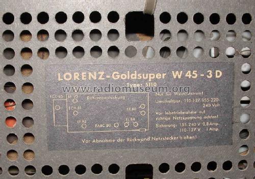 Goldsuper W45-3D 5110; Lorenz; Berlin, (ID = 150046) Radio