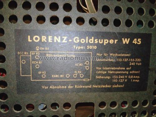 Goldsuper W45 5010; Lorenz; Berlin, (ID = 2611281) Radio