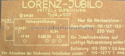 Jubilo 4507; Lorenz; Berlin, (ID = 944380) Radio
