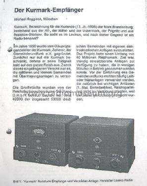 Kurmark-Empfänger ; Lorenz; Berlin, (ID = 193649) Radio