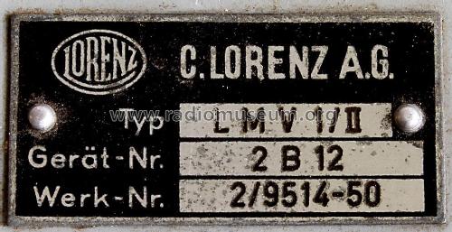 LMV 1/II; Lorenz; Berlin, (ID = 1996052) Ampl/Mixer