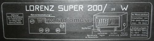 Super 200/38W; Lorenz; Berlin, (ID = 572533) Radio