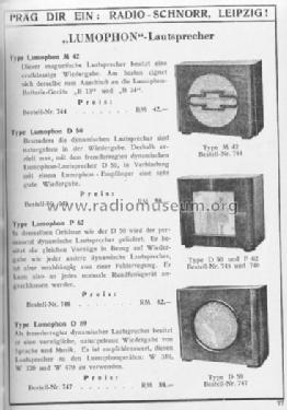 Lautsprecher M42; Lumophon, Bruckner & (ID = 1505256) Speaker-P
