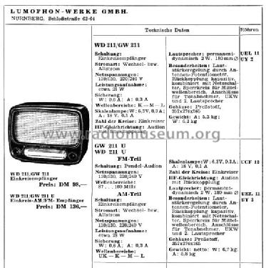 WD211; Lumophon, Bruckner & (ID = 2439983) Radio