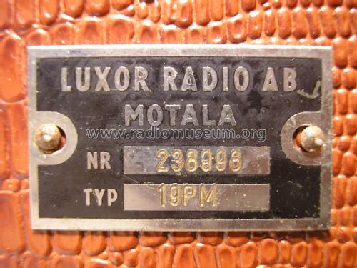 Disponent 19 PM ; Luxor Radio AB; (ID = 1962289) R-Player
