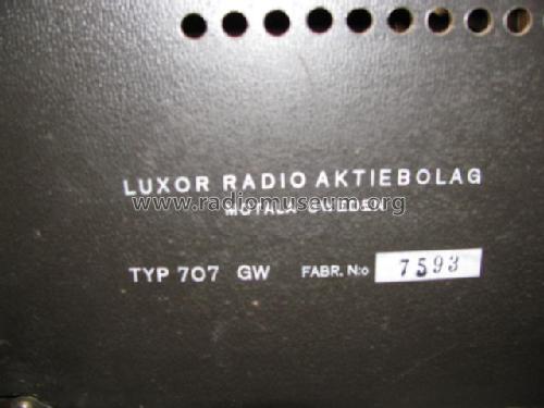 Musiktruhe 707GW; Luxor Radio AB; (ID = 1666321) Radio