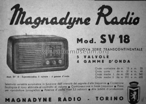 SV18; Magnadyne Radio; (ID = 1128385) Radio