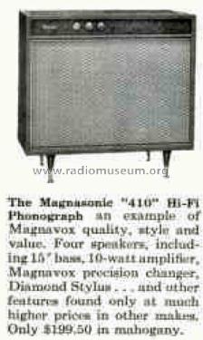 Hi-Fi Phonograph 410; Magnavox Co., (ID = 2059965) R-Player