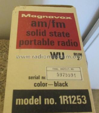Solid State AM/FM Portable Radio 1R1253; Magnavox Co., (ID = 1852984) Radio