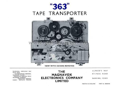 Tape Transporter 363; Magnavox Great (ID = 1115683) R-Player