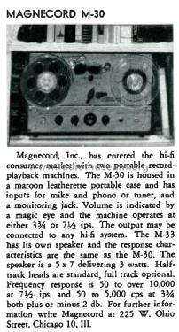 M-30 ; Magnecord, Inc. (ID = 1802581) R-Player