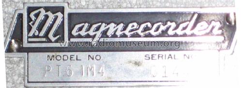 Magnecorder PT6-IM4; Magnecord, Inc. (ID = 836585) Misc