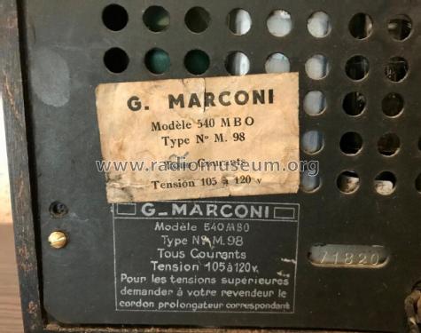 M98 Ch= 540MBO; Marconi marque, Cie. (ID = 2981312) Radio