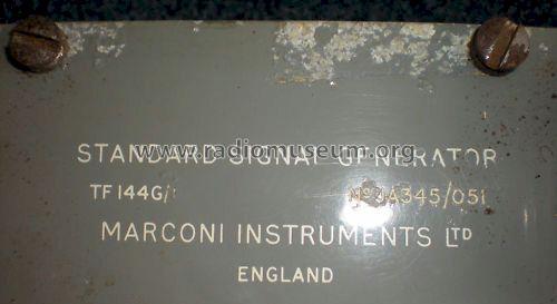 Standard Signal Generator TF144G/1; Marconi Instruments, (ID = 1012623) Equipment