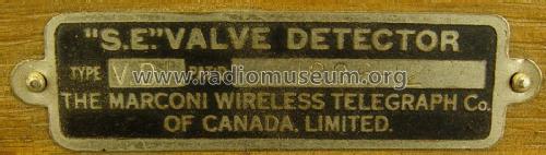 'S.E.' Valve Detector Type V.D.1 'C' Series; Marconi Wireless, (ID = 2740201) mod-pre26