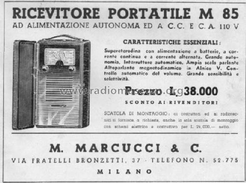 M-85; Marcucci; Milano (ID = 365752) Radio