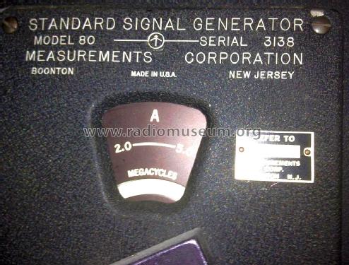 Standard Signal Generator 80; Measurements (ID = 1245456) Equipment