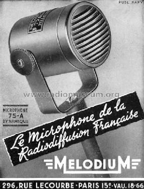 Melodynamic 75-A; Melodium; Paris (ID = 282460) Microphone/PU