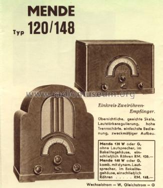 120W ; Mende - Radio H. (ID = 1391155) Radio