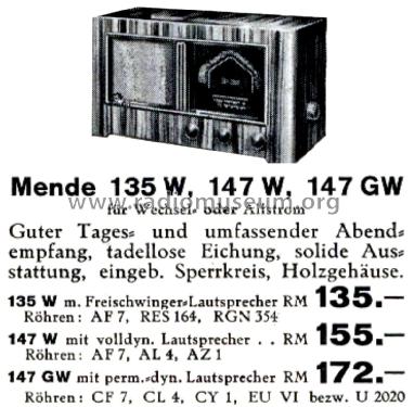 147GW; Mende - Radio H. (ID = 2655127) Radio