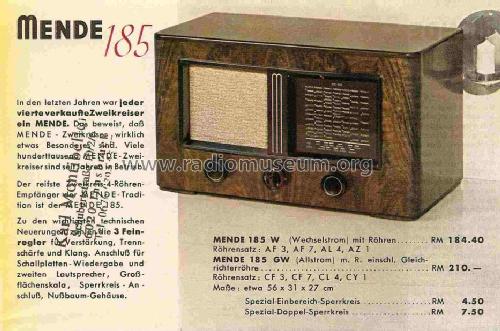 M185-W ; Mende - Radio H. (ID = 697474) Radio