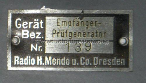 Empfänger-Prüfgenerator ; Mende - Radio H. (ID = 1832795) Equipment