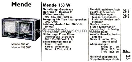 M153W ; Mende - Radio H. (ID = 2800832) Radio