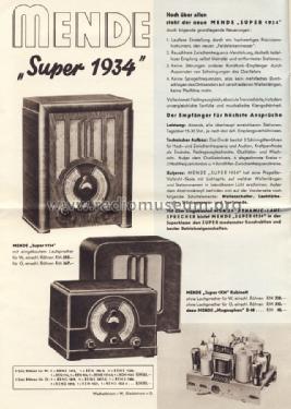 Super S1934W Kabinett; Mende - Radio H. (ID = 1306827) Radio