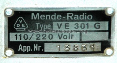 VE301G; Mende - Radio H. (ID = 1229537) Radio