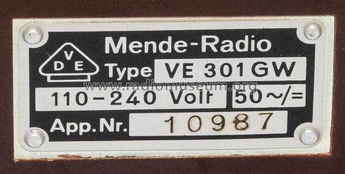 Volksempfänger VE301GW; Mende - Radio H. (ID = 2875501) Radio