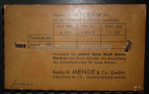 Volksempfänger VE301W; Mende - Radio H. (ID = 1359298) Radio