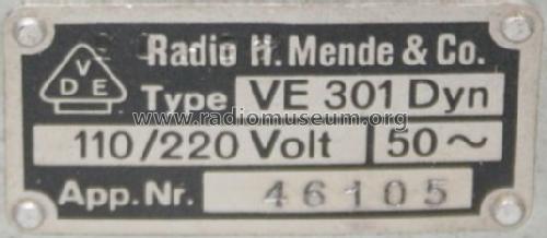 Volksempfänger VE 301 Dyn W; Mende - Radio H. (ID = 1219686) Radio