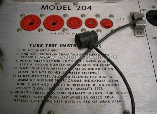 Self-Service Tube Tester 204; Mercury Electronics (ID = 1175730) Equipment