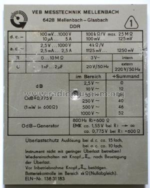 Universal-Messinstrument UNI 10; Messtechnik (ID = 617839) Equipment