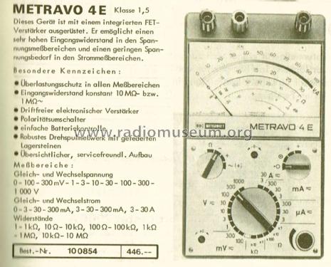 Metravo 4E ; Metrawatt, BBC Goerz (ID = 1959885) Equipment
