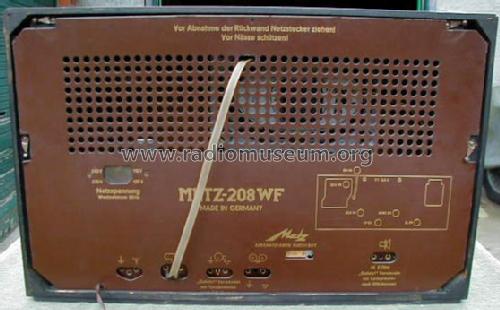 208WF; Metz Transformatoren (ID = 644002) Radio