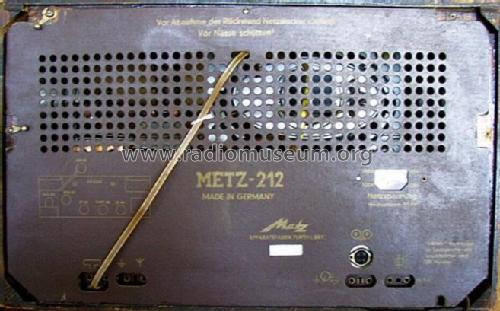 212 - 212/3D W - 212 KL/3D , K39/1; Metz Transformatoren (ID = 13964) Radio