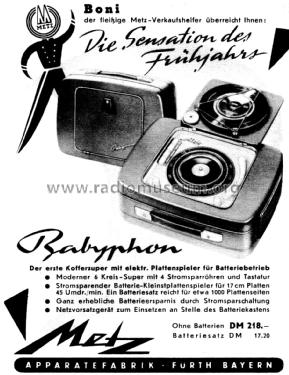 Babyphon ; Metz Transformatoren (ID = 2685645) Radio