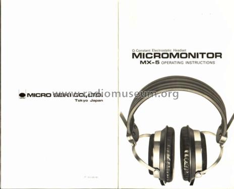 Electrostatic Headphones MX-5; Micro Seiki Tokyo (ID = 1923236) Speaker-P