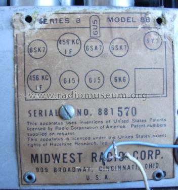 88 Ch= RTM-8; Midwest Radio Co., (ID = 1569821) Radio