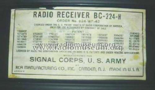 Aircraft Radio Receiver BC-224-H; MILITARY U.S. (ID = 1882970) Mil Re