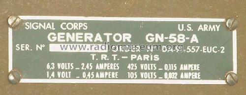 Hand generator GN-58; MILITARY U.S. (ID = 119443) Fuente-Al