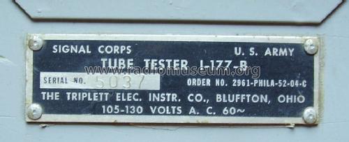 Tube Tester I-177-B; MILITARY U.S. (ID = 619121) Equipment