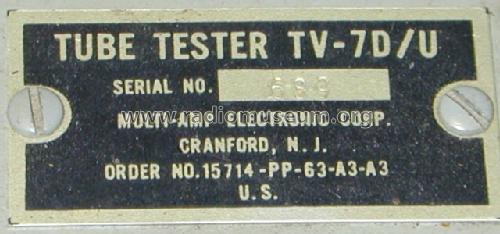 TV-7 D/U; MILITARY U.S. (ID = 512450) Equipment