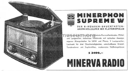 Minerphon Supreme W; Minerva-Radio (ID = 97278) Radio