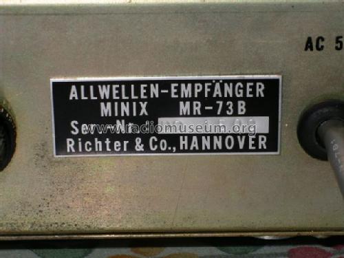 Allwellen-Empfänger MR-73B; Minix, Hannover (ID = 174637) Amateur-R
