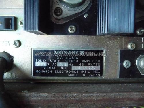 Stereo Amplifier SA-500W; Monarch Electronics (ID = 1923296) Ampl/Mixer